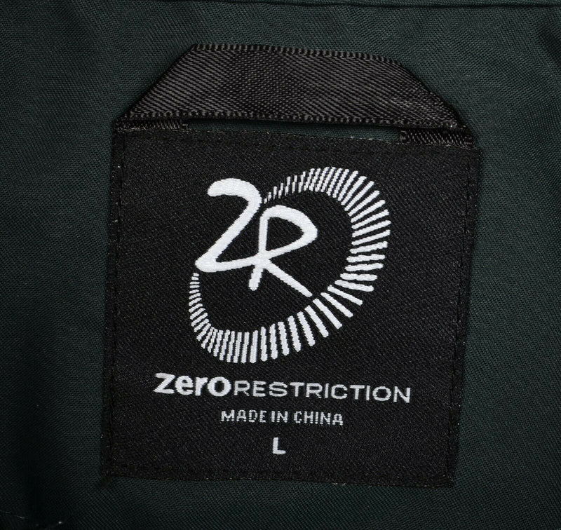 Zero Restriction Men's Large Dark Green 1/4 Snap Microfiber Wind Rain Golf Vest