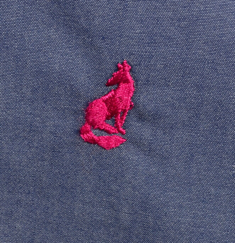 Thomas Pink Men's XL "Casual" Blue Embroidered Dog Logo Button-Front Shirt