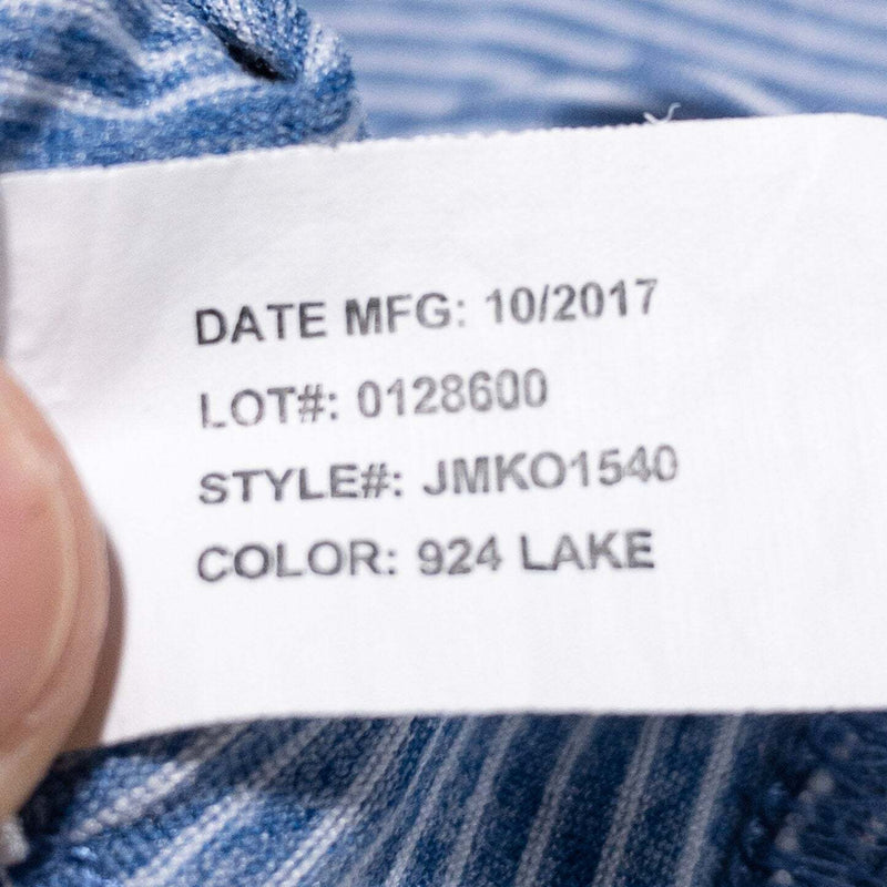johnnie-O Prep-Formance 1/4 Zip Men's XL Blue Striped Flex Shirt Golf Preppy