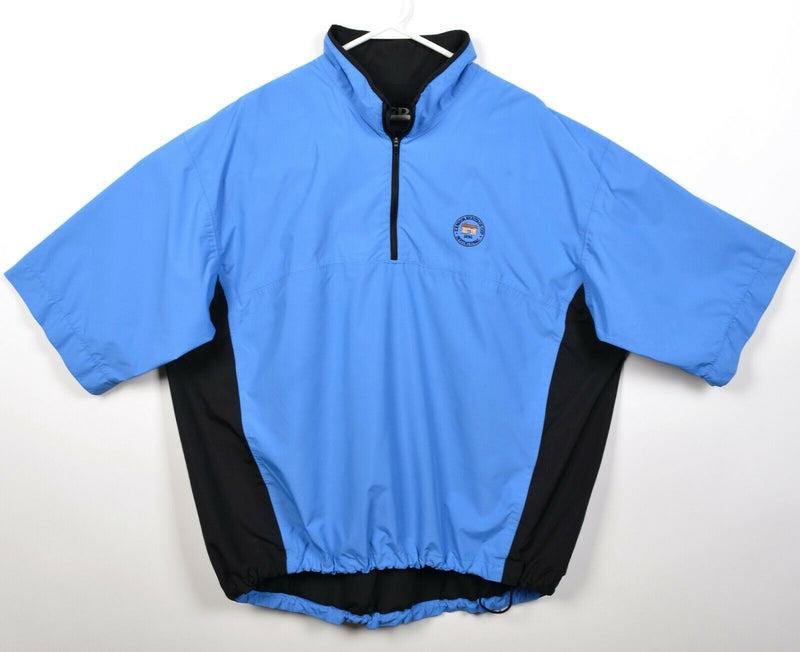 Zero Restriction Men's XL 1/4 Zip Blue Short Sleeve Windshirt Golf Jacket