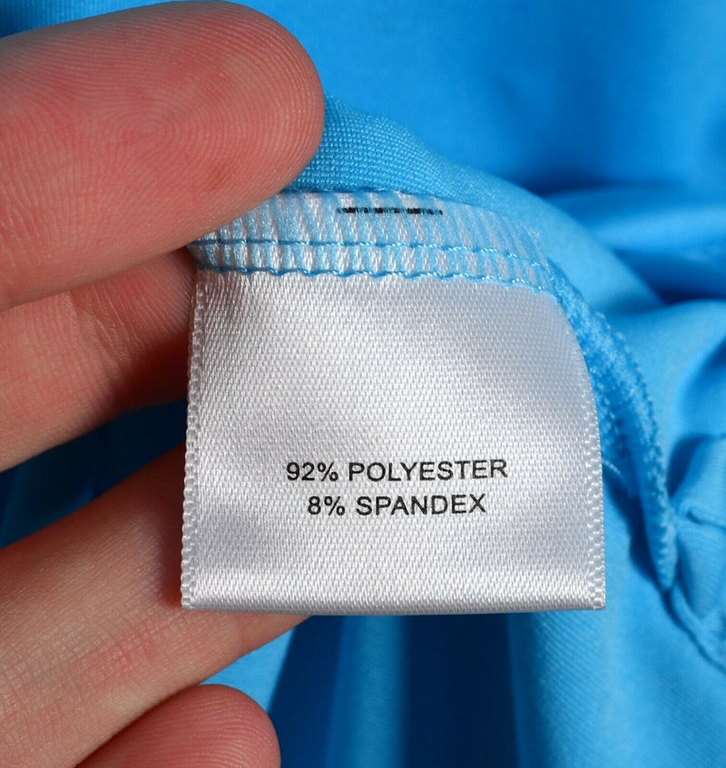 Peter Millar Summer Comfort Men's XL Solid Blue Wicking Golf Polo Shirt