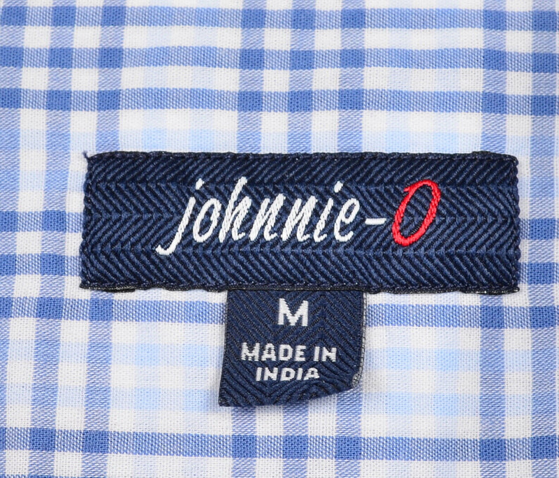Johnnie-O Men's Medium Flannel Blue Plaid Surfer Logo Button-Down Shirt