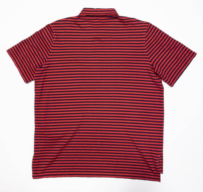 RLX Ralph Lauren Coca-Cola Shirt Large Men's Golf Polo Red Navy Striped Wicking