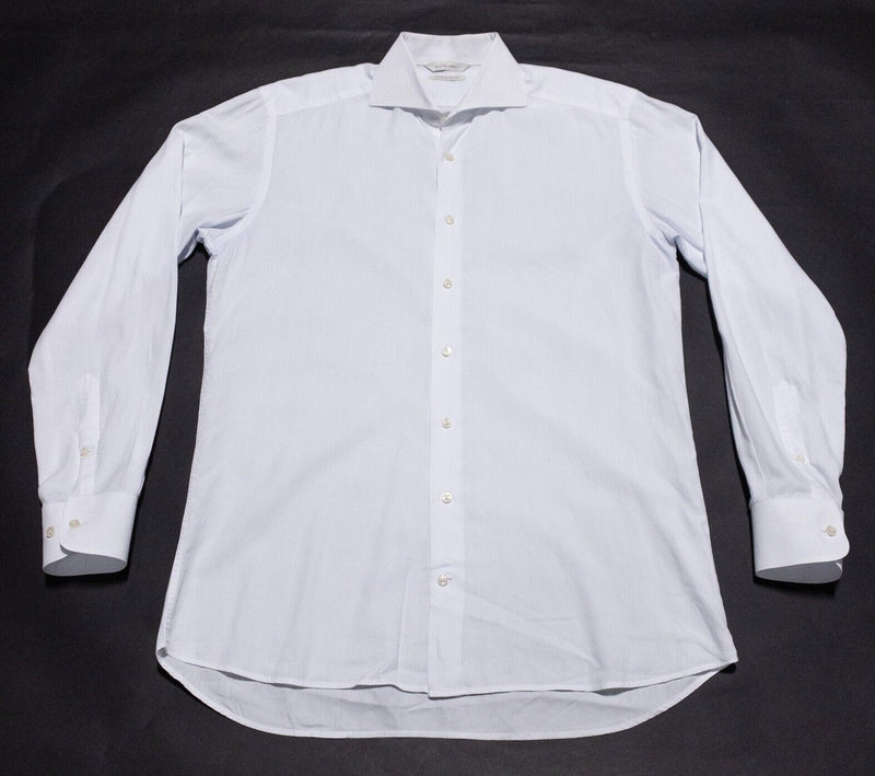 Suitsupply Dress Shirt Men's 15.5/39 Solid White Spread Collar Long Sleeve