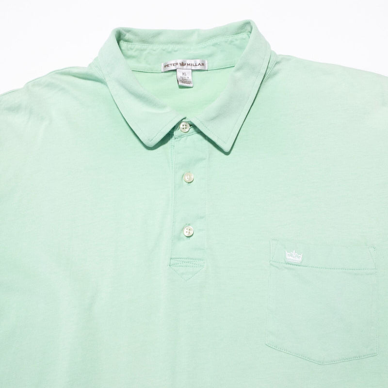 Peter Millar Polo Men's XL Crown Sport Golf Light Green Pocket Collared