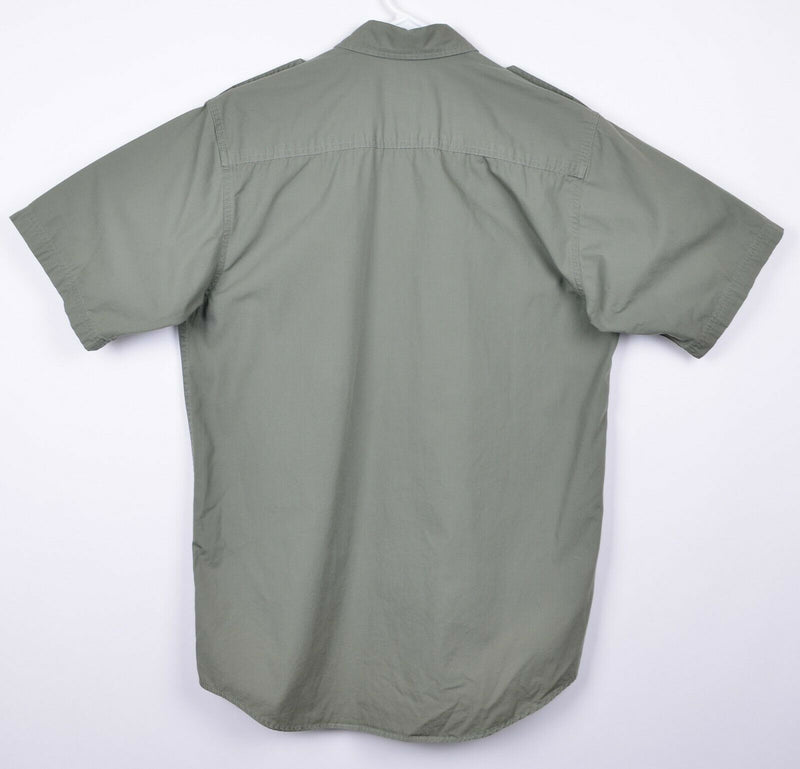 LL Bean Men's Sz Small Buzz Off Insect Repellant Safari Bush Camp Green Shirt