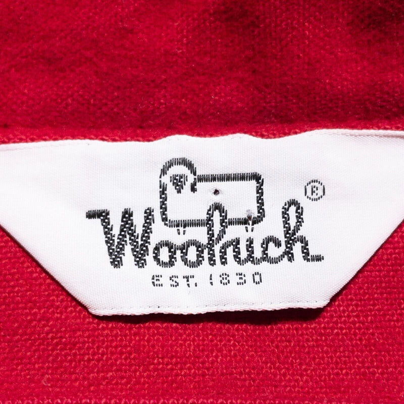 Vintage Woolrich Chamois Shirt Men's Medium Flannel Long Sleeve Solid Red 80s