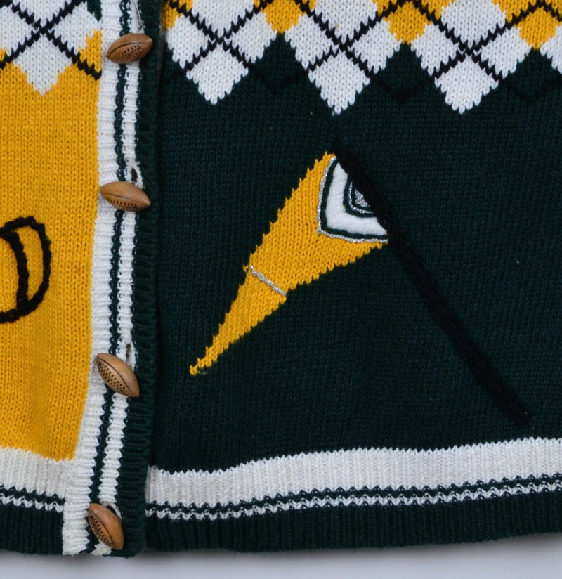 Green Bay Packers Women's Large Christopher & Banks Football Cardigan Sweater