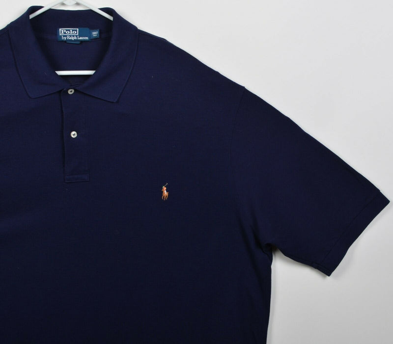 Polo Ralph Lauren Men's 3XLT (3XL Tall) Solid Navy Blue Short Sleeve Polo Shirt