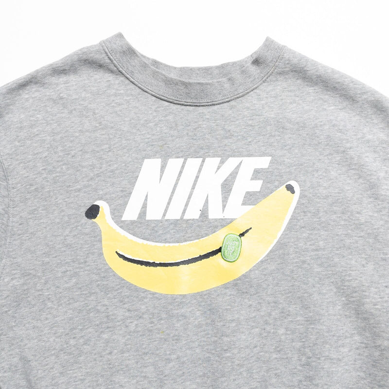 Nike Banana Sweatshirt Women's Medium Sportswear Fleece Crew Gray Crewneck