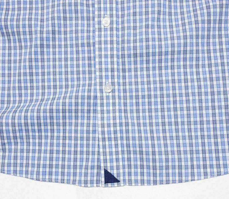 UNTUCKit XXL Slim Shirt Mens Wrinkle Free Blue Check Short Sleeve Button-Front