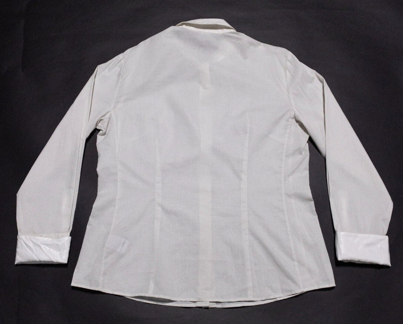 Faconnable Shirt Women's 14 Polka Dot White Long Sleeve Designer EUR 46