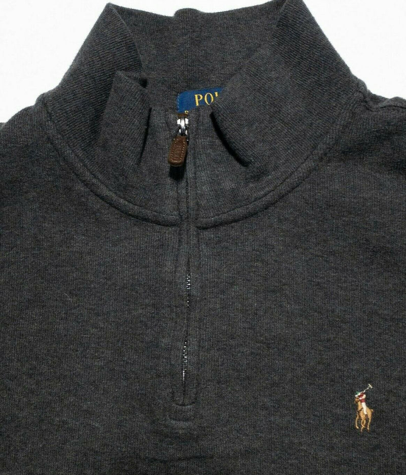 Polo Ralph Lauren Sweater Men's XL Estate Rib Dark Heather Gray 1/4 Zip