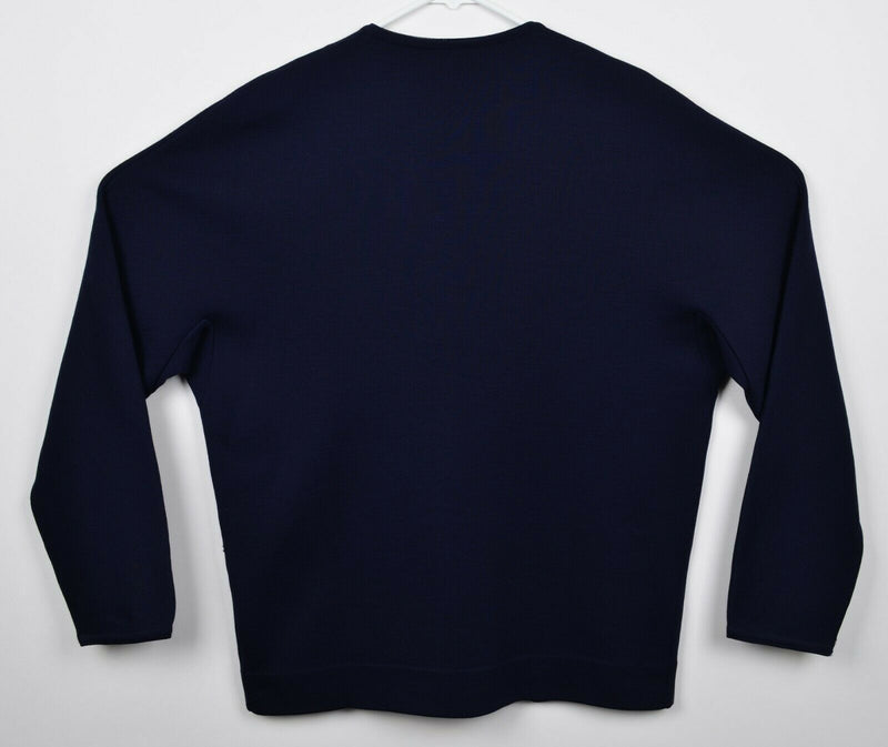 Vintage 80s Sir Pendleton Men's Large Wool Navy Blue USA Cardigan Sweater