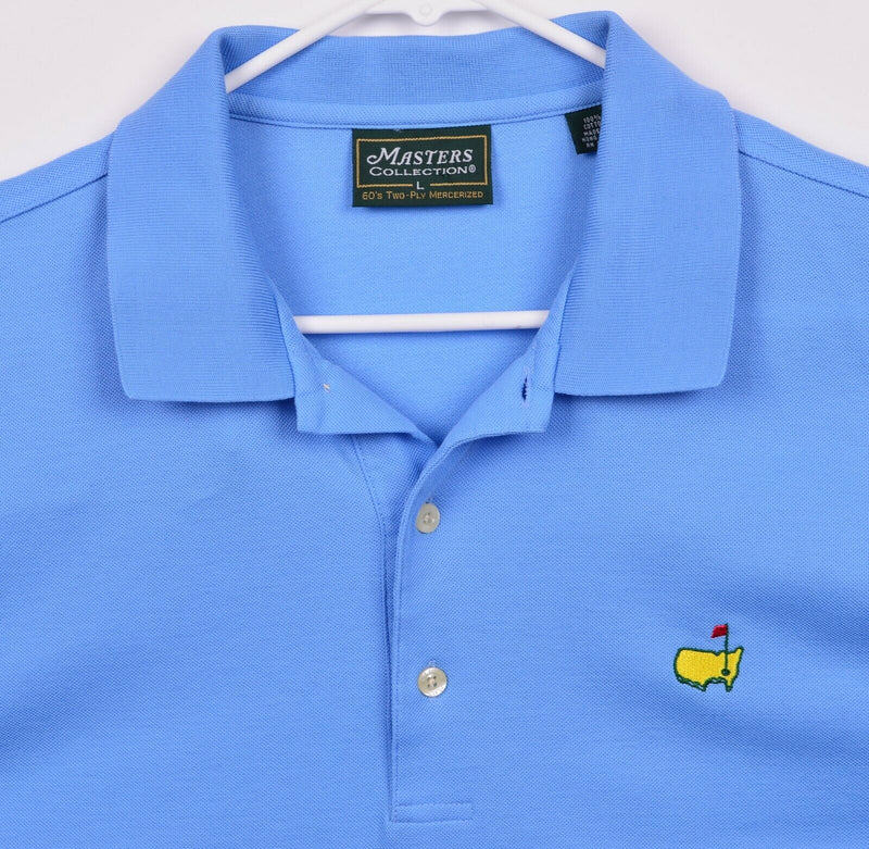 Masters Collection Men's Sz Large Solid Blue Augusta National Golf Polo Shirt