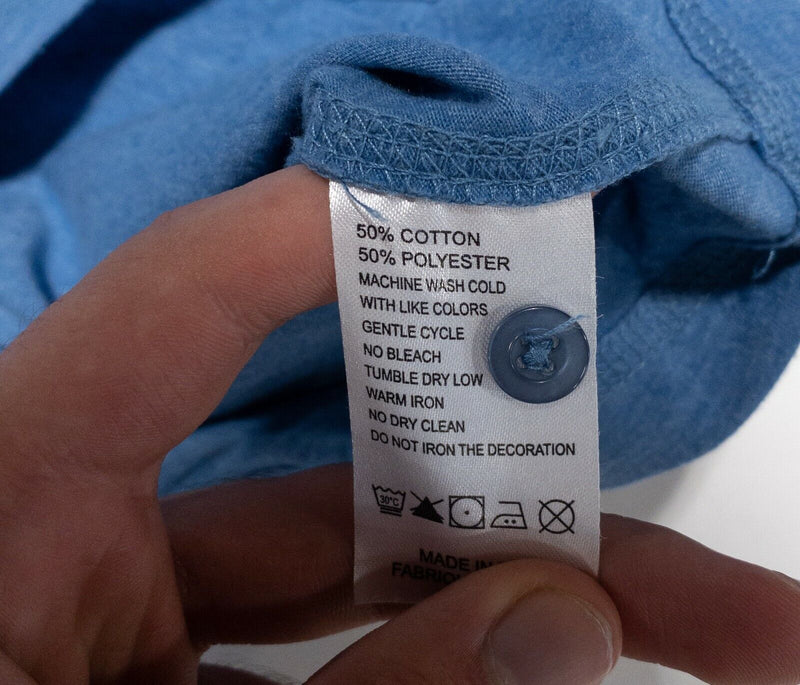 UNTUCKit Henley Men's XL Shirt Solid Heather Blue 3-Button Cotton Blend