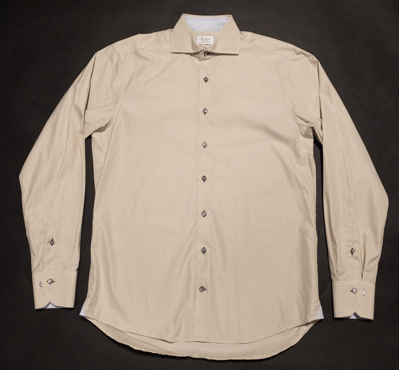Stenstroms Shirt 15.5 (39) Fitted Body Men's Dress Shirt Golden Yellow Check