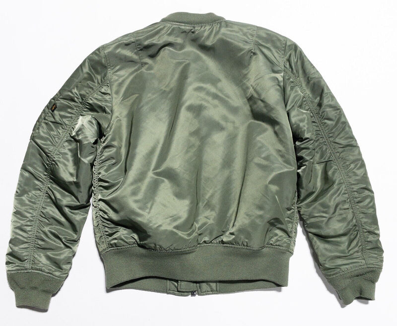 Alpha Industries Bomber Jacket Men's Medium MA-1 USAF Flight Style Green Zip