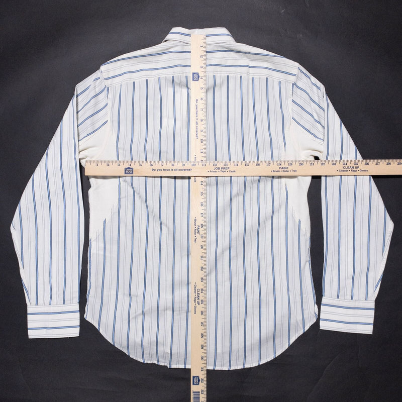 rag & bone Shirt Men's Large Pursuit Rove White Blue Striped Button-Up