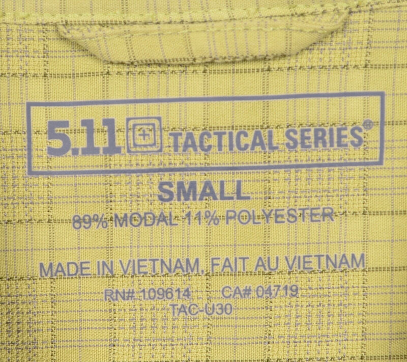 5.11 Tactical Series Men's Small Conceal Carry Snap-Front Yellow TAC-U30 Shirt