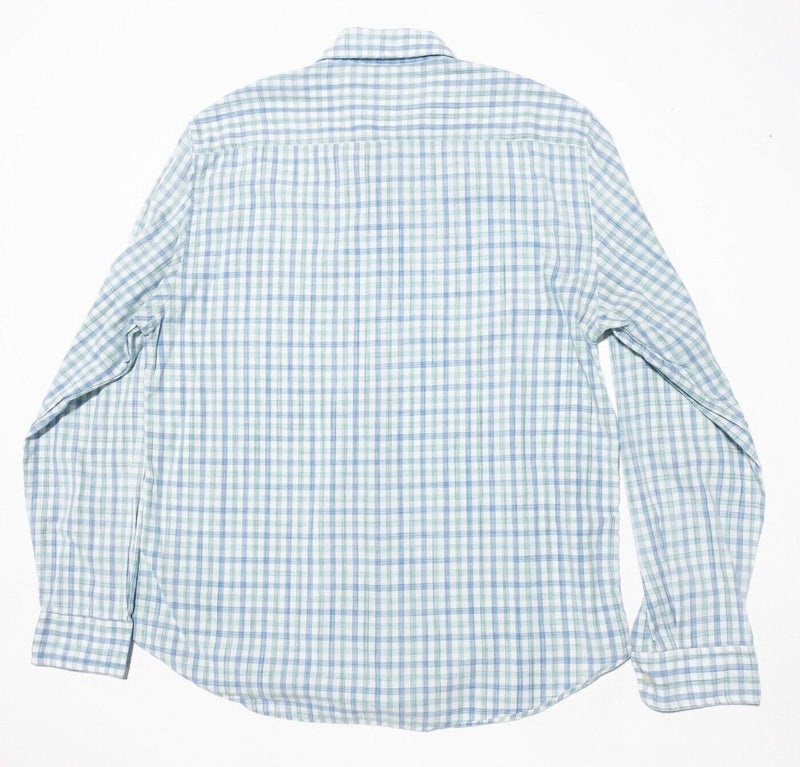 Faherty XL Shirt Men's Long Sleeve Button-Down Green Blue Check Preppy Casual
