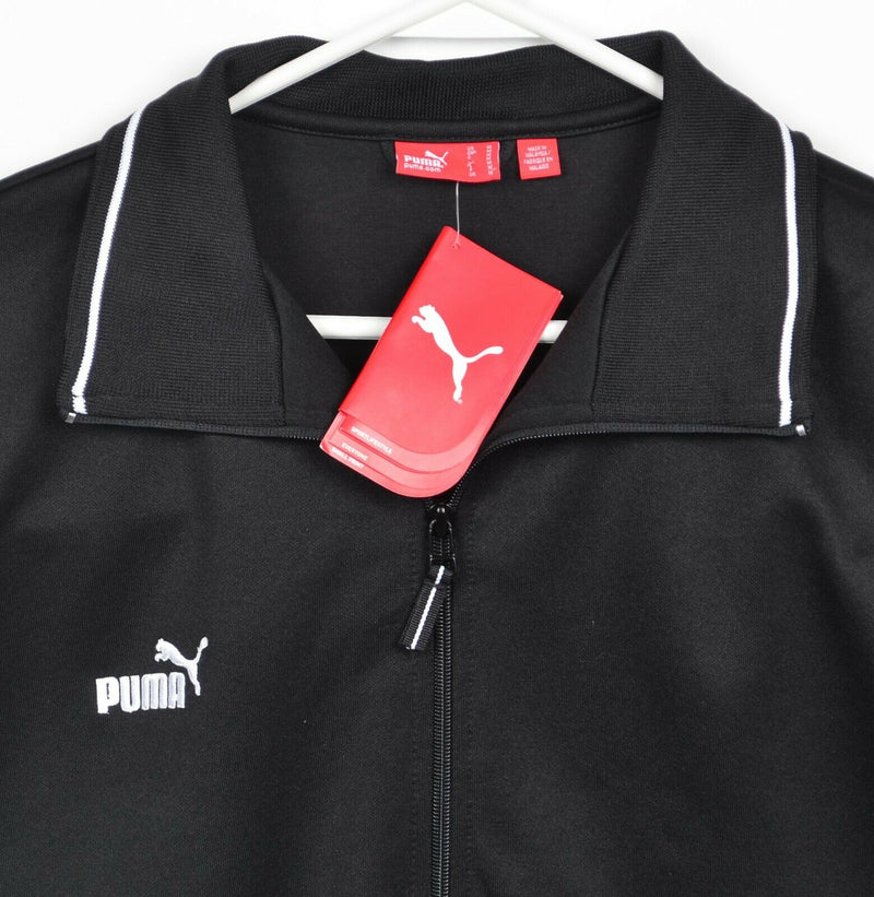 Puma Men's Medium Strasbourg Soccer Black White Full Zip Track Jacket
