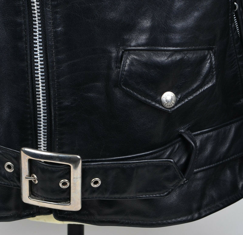 Vintage 80s Schott Men's 44 Perfecto 118 Black Leather USA Motorcycle Jacket
