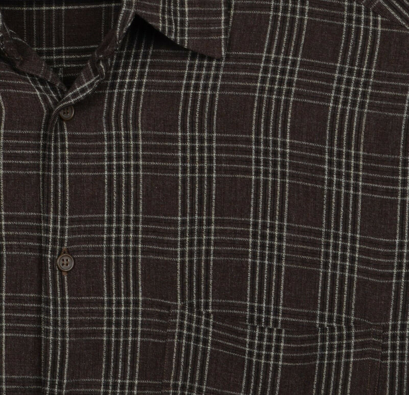 Giorgio Armani Le Collezioni Men's Sz 17/43 Brown Plaid 100% Viscose Italy Shirt