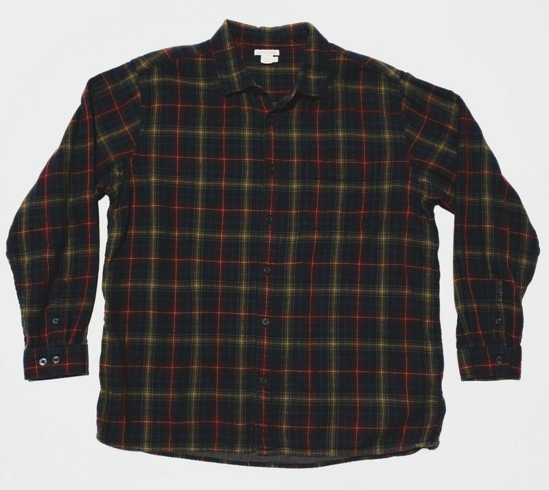 Carbon 2 Cobalt Double-Layer Flannel Shirt Navy Blue Red Green Plaid Men's XL