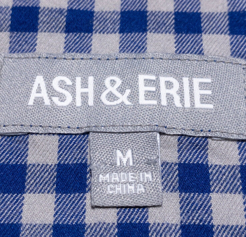 Ash & Erie Shirt Men's Medium Blue Check Long Sleeve Button-Down Casual