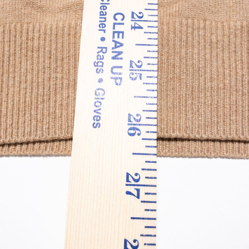 J. Crew Cashmere Sweater Men's XL V-Neck Pullover Solid Beige Long Sleeve