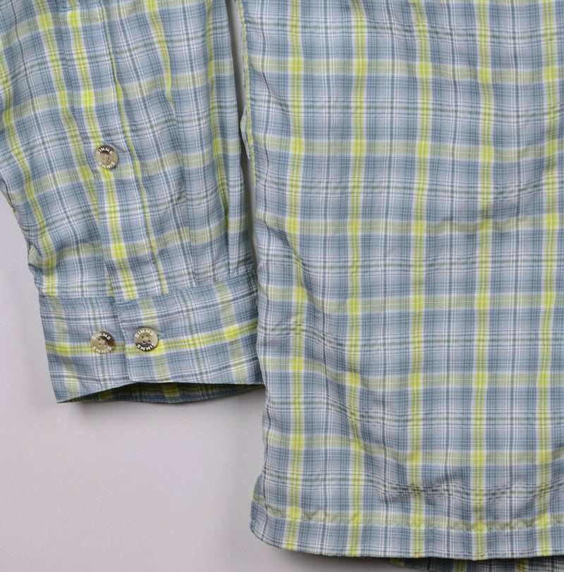 Simms Cor3 Men's 2XL Fishing Blue Yellow Plaid Long Sleeve Button-Down Shirt