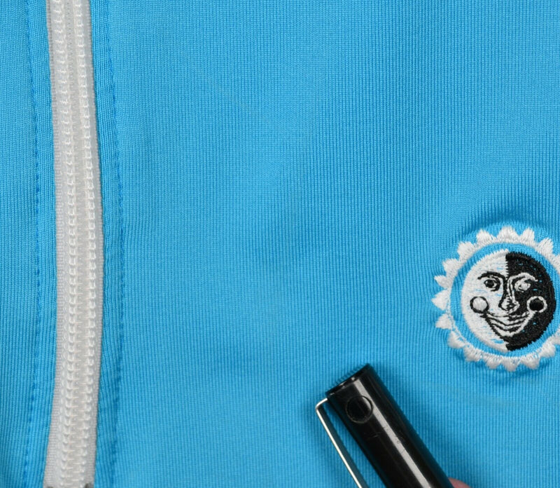 FootJoy Men's XL 1/4 Zip Blue White Nylon Wicking Performance FJ Golf Jacket