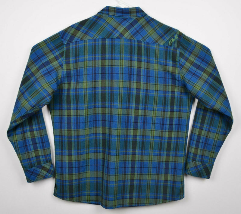 O'Neill Maverick Series Men's XL Wool Blend Green Blue Plaid Flannel Shirt