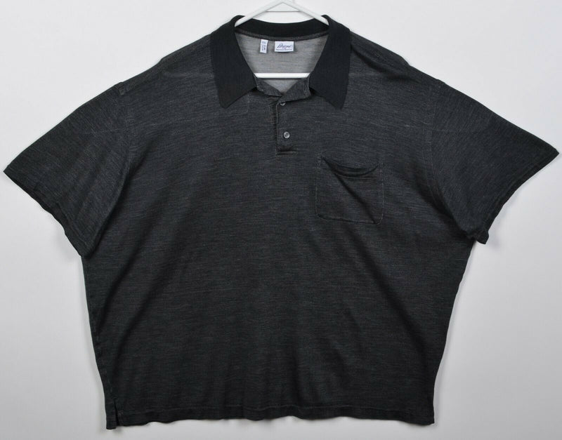 Vintage Brioni Neiman Marcus Men's 2XL 100% Silk Gray Short Sleeve Polo Shirt