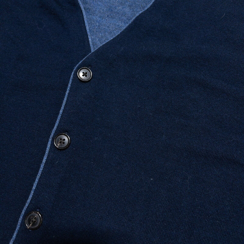 Brooks Brothers Sweater Vest Men's XL Brookstech Merino Wool Navy Blue Knit
