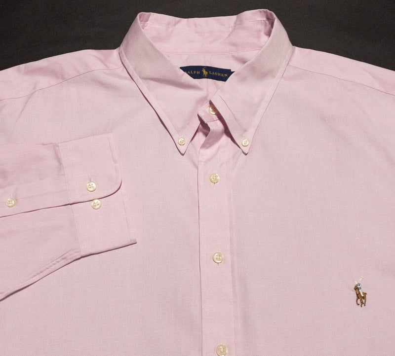 Polo Ralph Lauren Dress Shirt Men's 19-34/35 (3XL) Solid Pink Button-Down