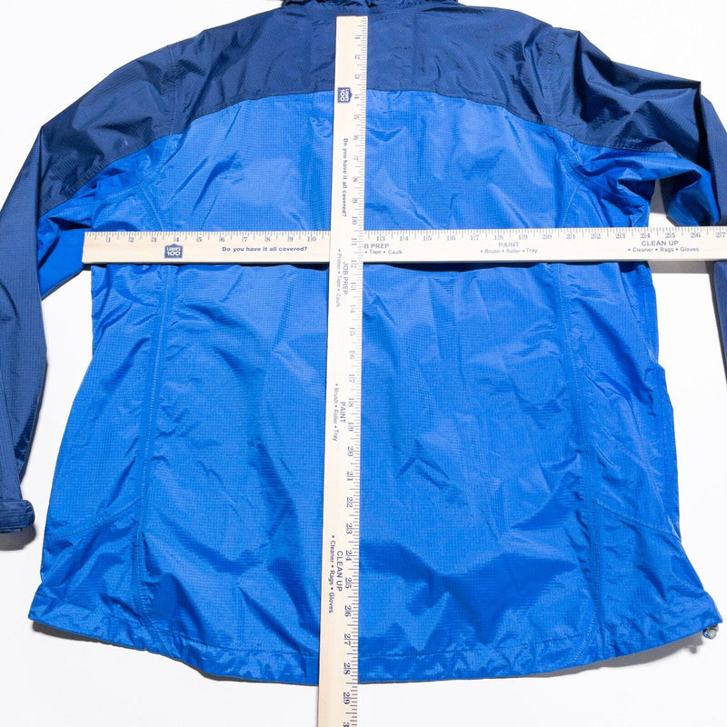 L.L. Bean Rain Jacket Women's 1X Full Zip Hooded Lightweight Blue Outdoor