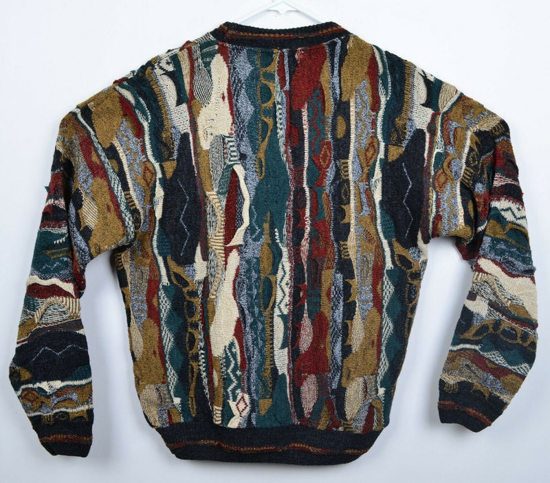 Vtg 90s Bachrach Men's Sz Medium 3D Coogi-Style Textured Pullover Sweater