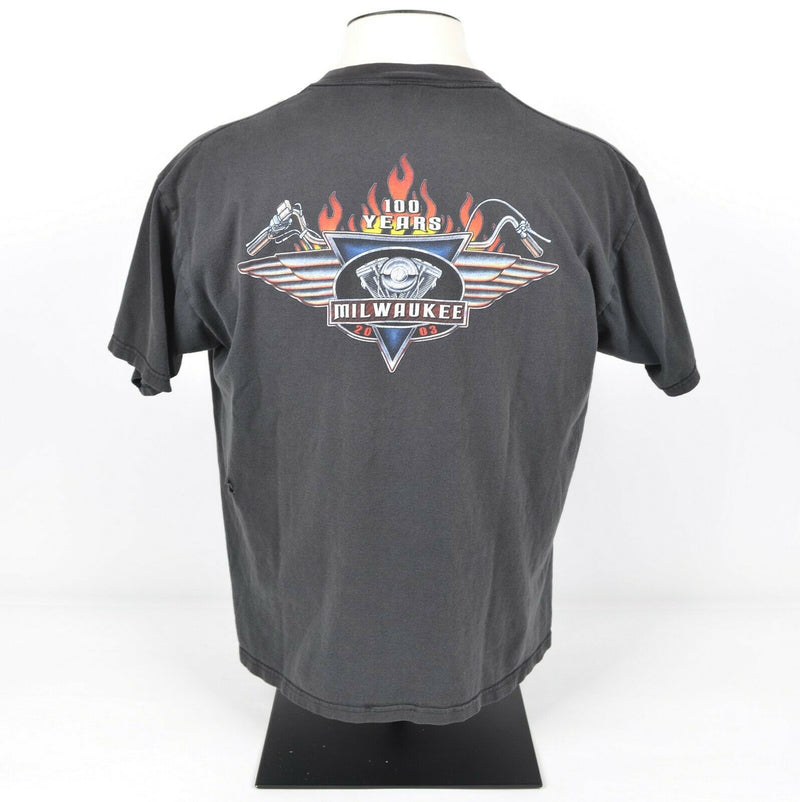 Vintage Harley-Davidson Men's Large "Who Let the Hogs Out" Milwaukee Rally Shirt