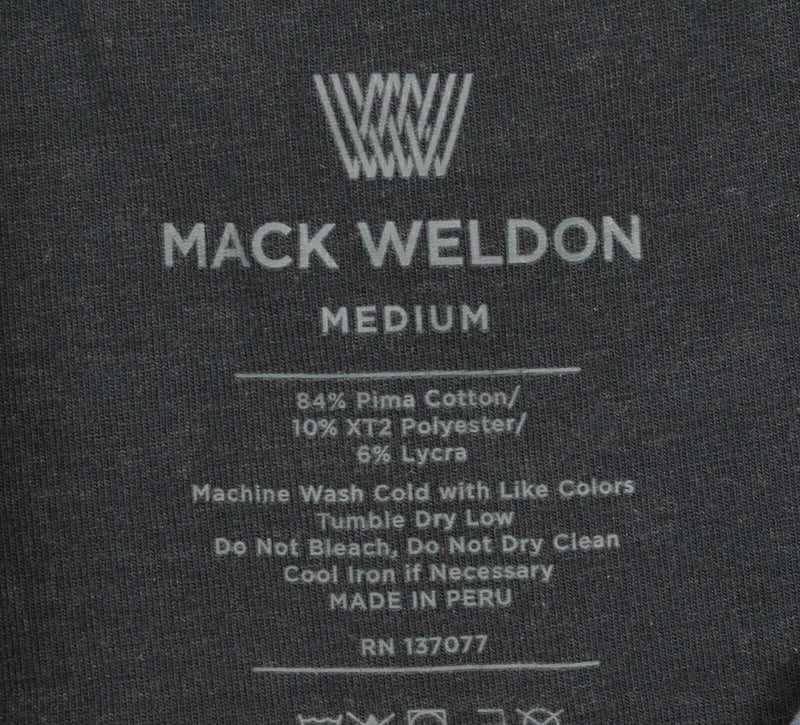 Mack Weldon Men's Medium Blue Striped Pima Cotton Blend Luxury Polo Shirt