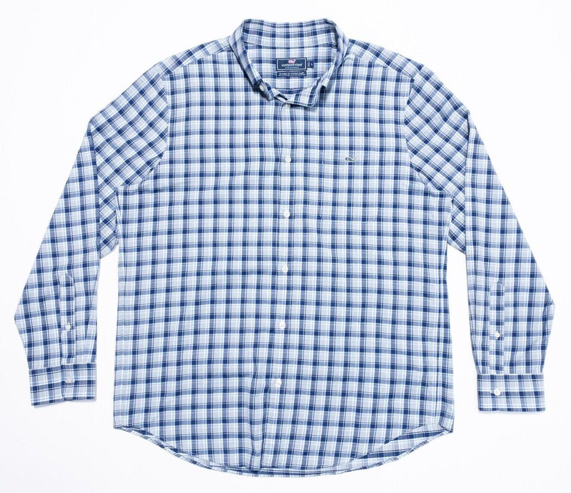 Vineyard Vines Performance Tucker Large Classic Fit Men's Shirt Long Sleeve Blue