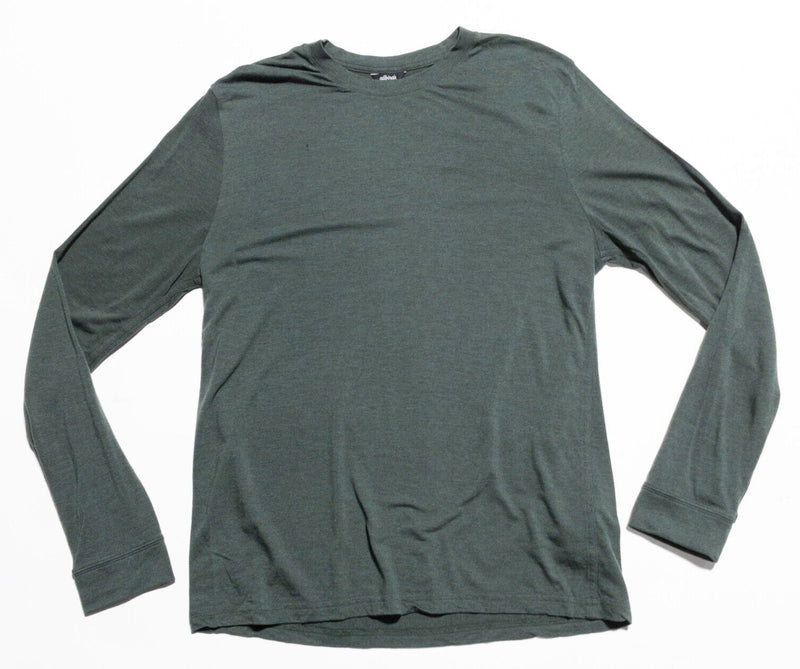 Allbirds Long Sleeve T-Shirt Men's Large Merino Wool Blend Knit Crewneck Green