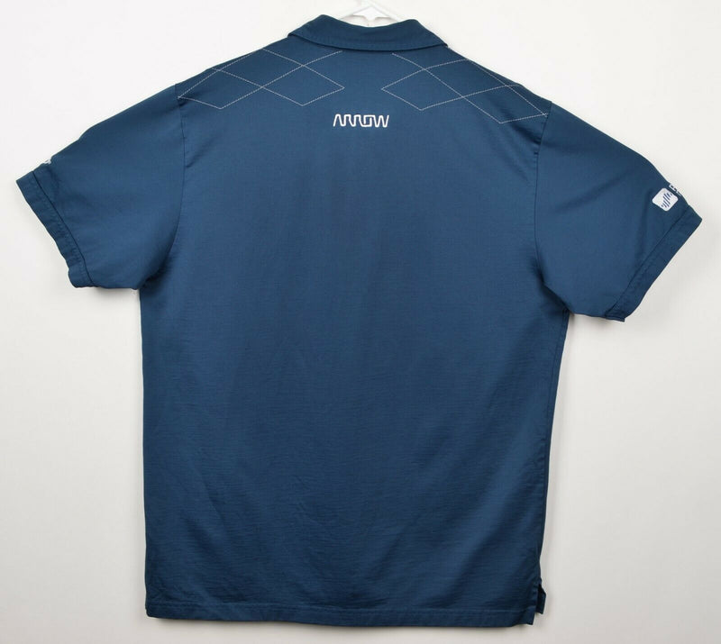 Travis Mathew Men's Sz XL Blue Geometric Diamond Pima Cotton Golf Polo Shirt