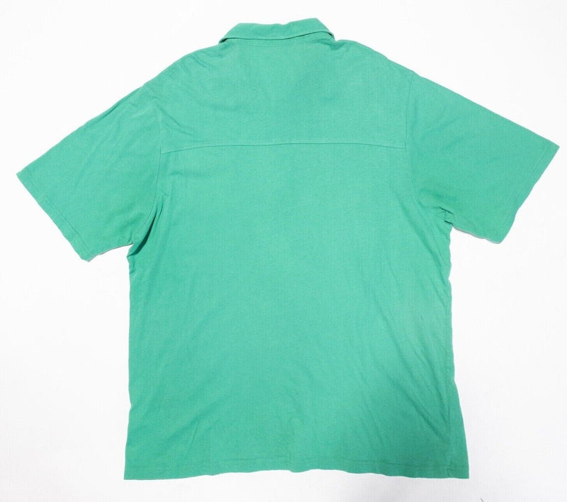 Criquet Polo XXL Men's Shirt Short Sleeve Pocket Solid Green Embroidered Logo