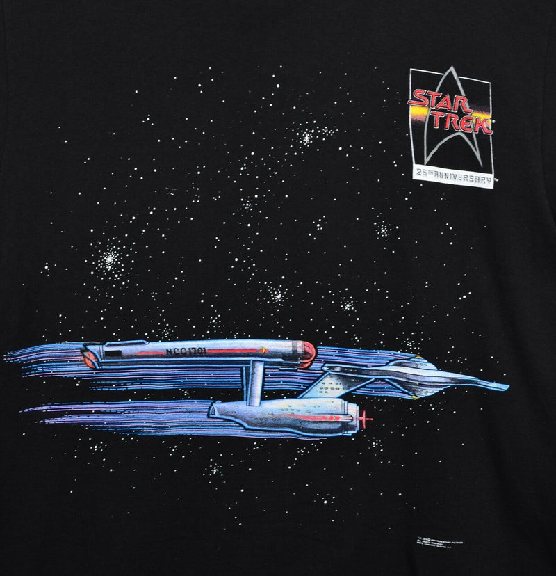 Vtg 1991 Star Trek Men's Sz XL 25th Anniversary USS Enterprise Changes T-Shirt
