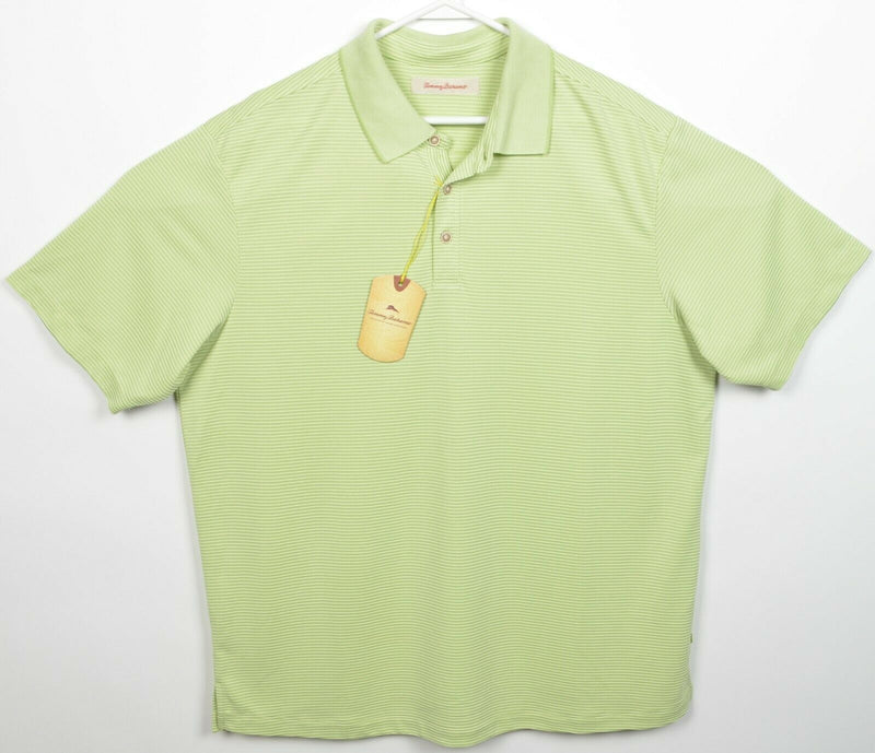 Tommy Bahama Men's XL Superfecta Stripe Pale Green Tea Modal Poly Polo Shirt