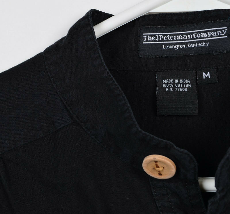 J. Peterman Men's Medium Poet Thomas Jefferson Black Pleated Ruffle L/S Shirt