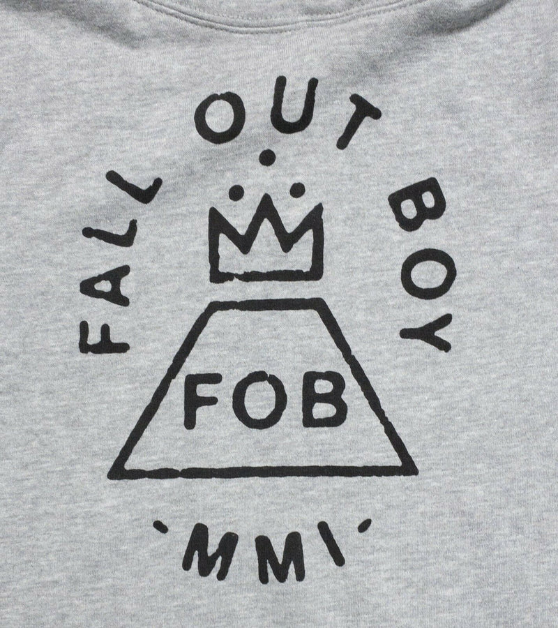 Fall Out Boy Manhead Men's Small Gray Hooded Rock Music Pullover Sweatshirt