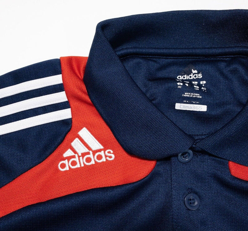 New England Revolution Adidas Shirt Men's Large Polo Navy Blue Red MLS Soccer